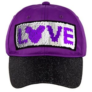NWT Disney Purple Sequin Love Baseball Hat